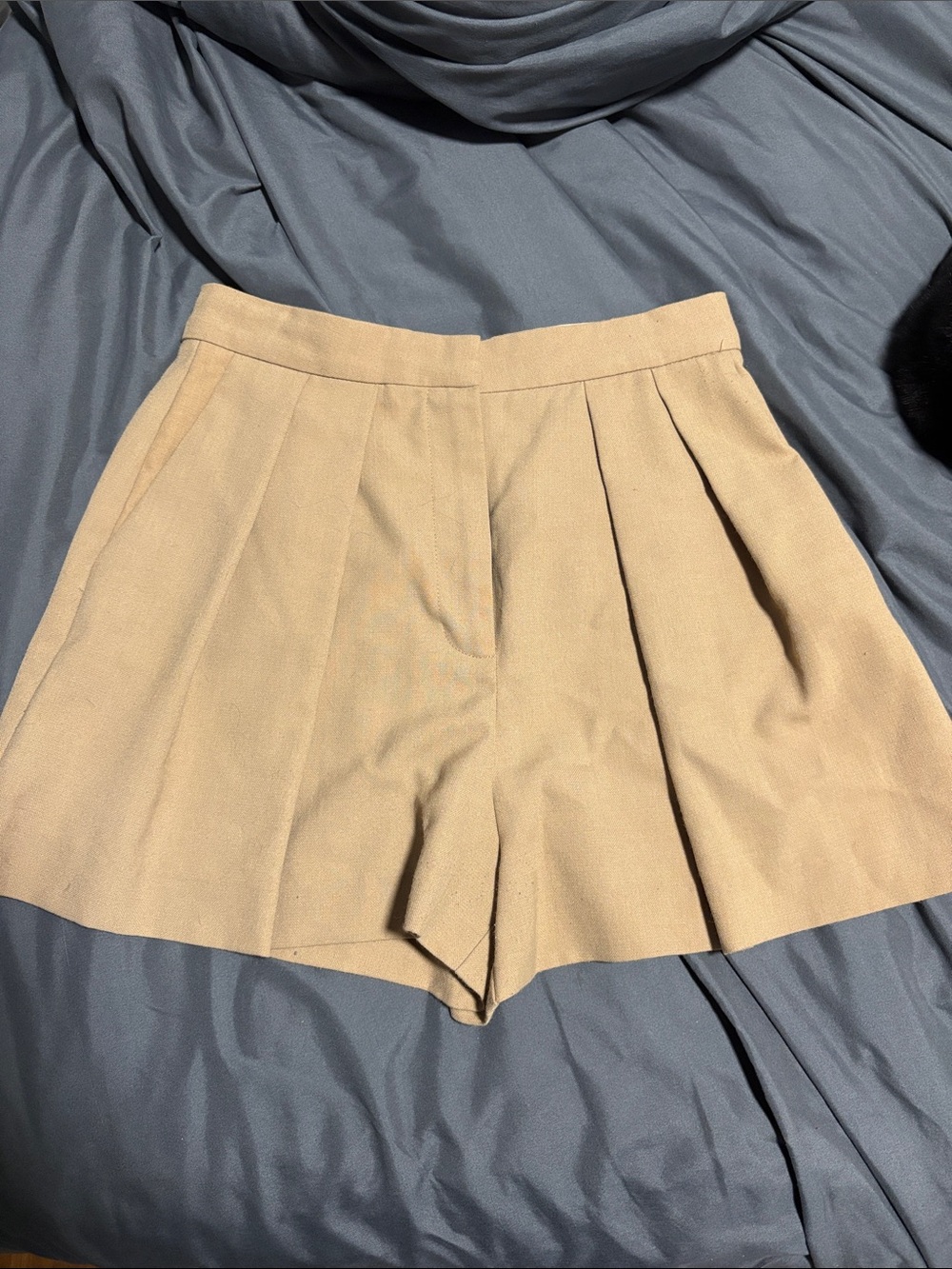 Mango Beige High-Waist Pleated Women’s Shorts